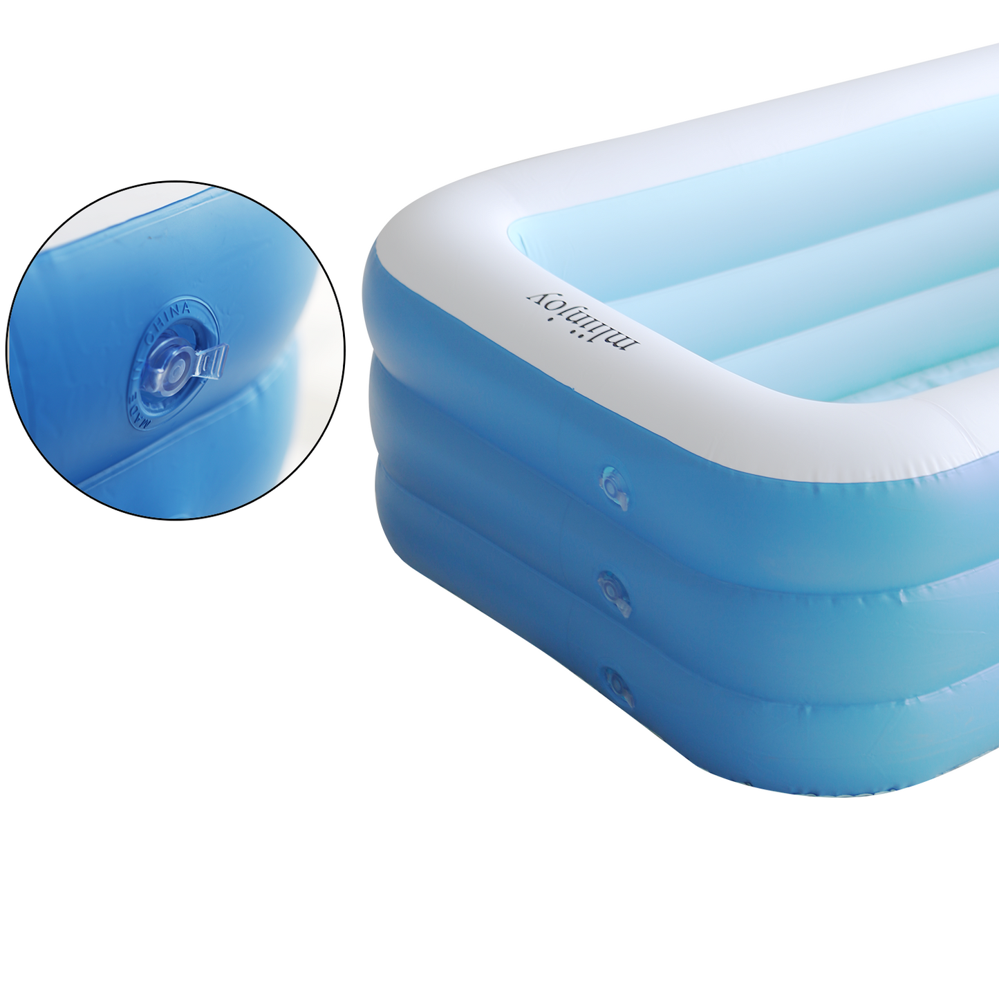 mliinjoy Inflatable Family Pool – Large Rectangular Blow-Up Swimming Pool for Backyard Summer Fun