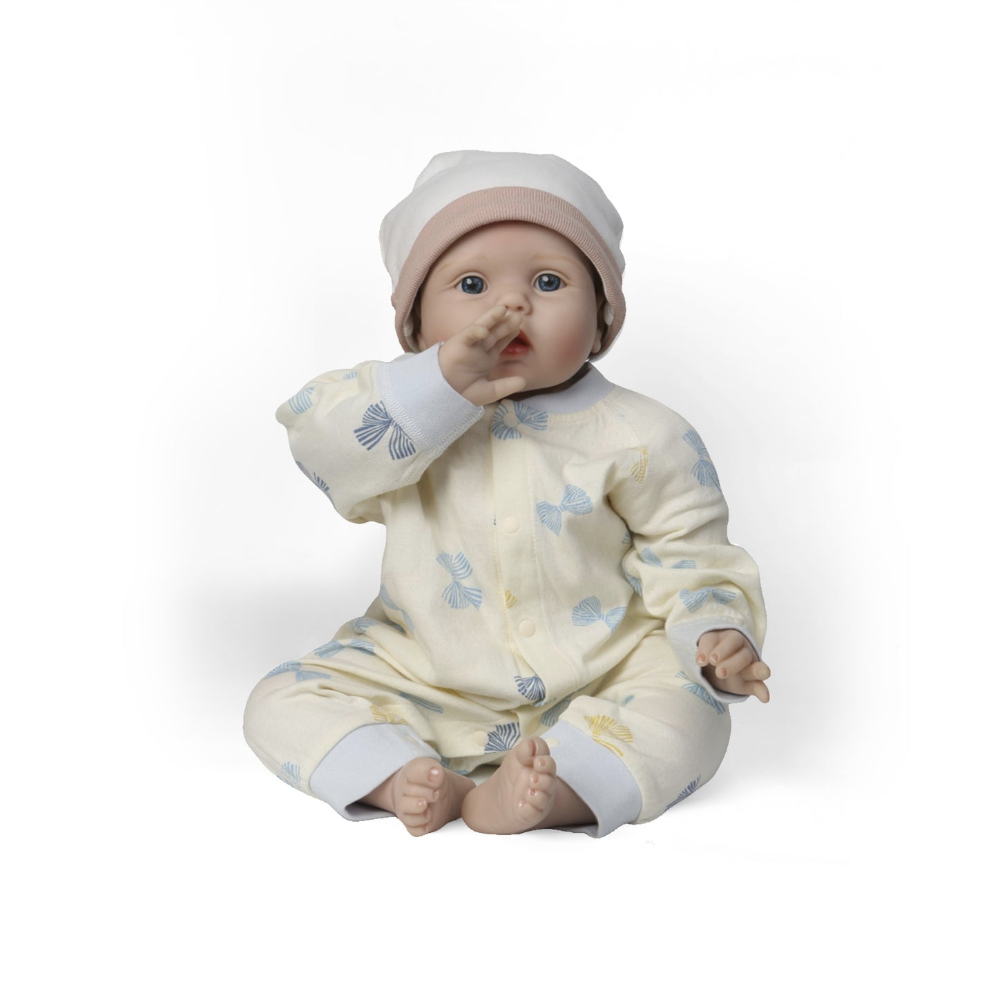 mliinjoy Realistic Baby Doll Toy – Lifelike Plastic Character Doll with Outfit and Hat for Kids’ Pretend Play
