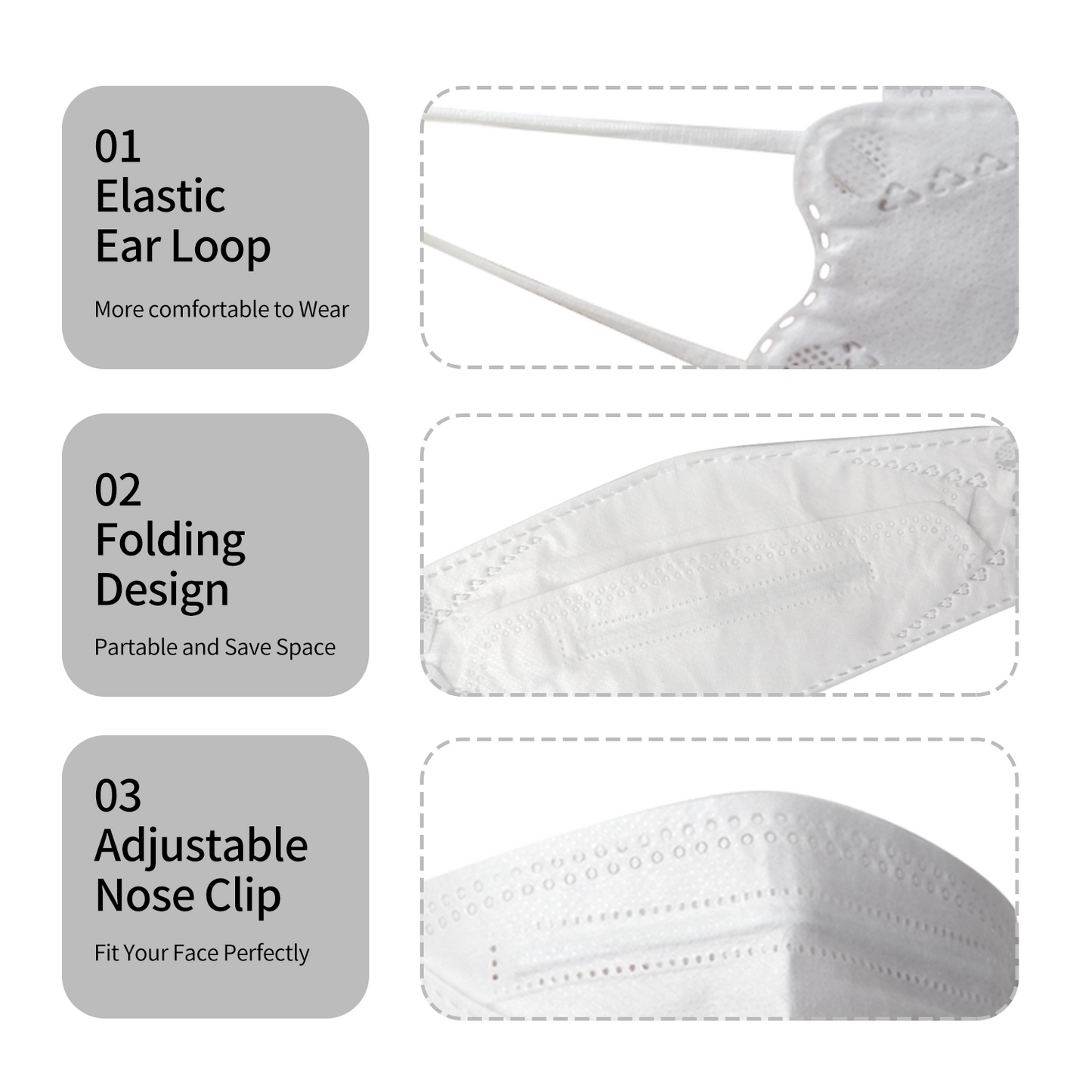 mliinjoy Medical Face Masks for Healthcare Professionals – 4-Ply Foldable Protective Masks, Breathable & Skin-Friendly, Disposable Safety Masks for Hospital and Clinical Use