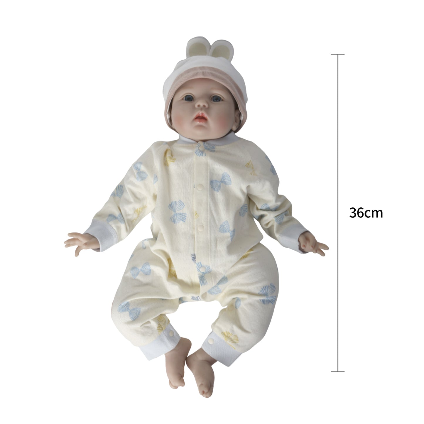 mliinjoy Realistic Baby Doll Toy – Lifelike Plastic Character Doll with Outfit and Hat for Kids’ Pretend Play