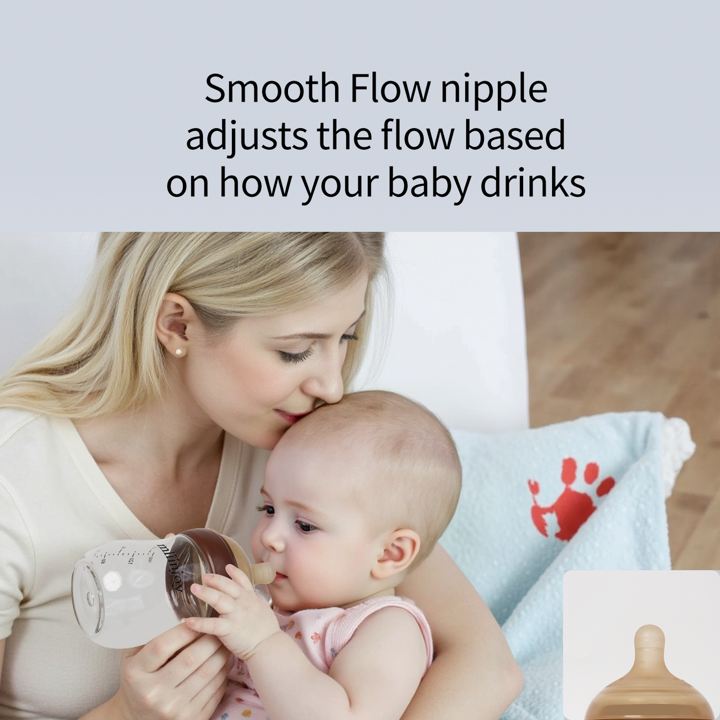 mliinjoy 2-in-1 Baby Bottle with Built-In Pacifier – Soft Silicone Soothing Feeder for Newborns (0–18 Months)