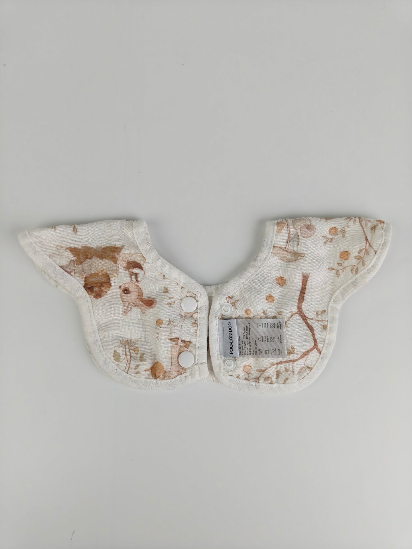 FOO-LON DOG Baby Bandana Bib – Soft Cotton Drool Bib with Woodland Animal Print