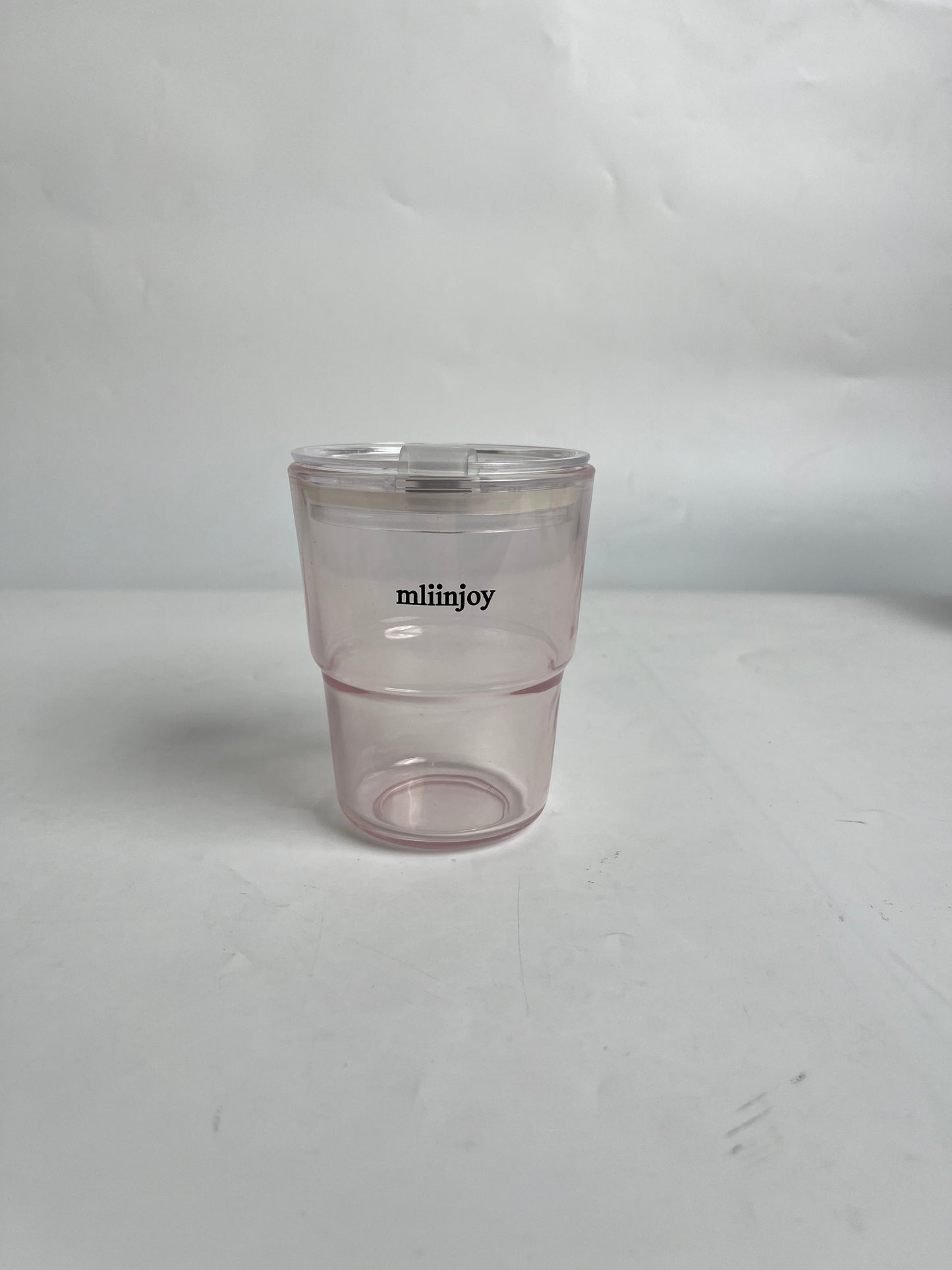 mliinjoy Clear Tumbler Cup with Lid – Reusable Lightweight Plastic Drinking Cup for Home, Office, or Travel