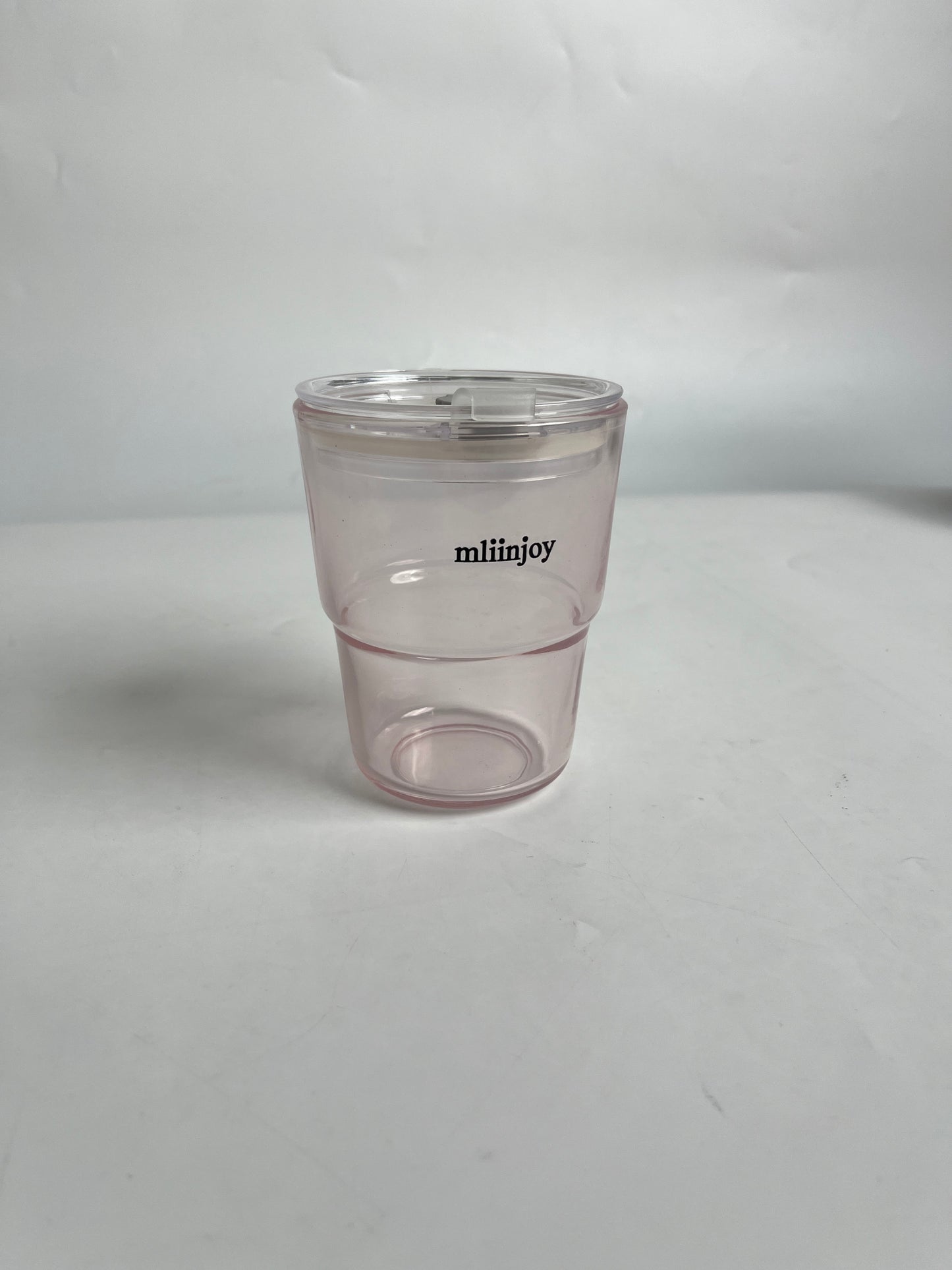 mliinjoy Clear Tumbler Cup with Lid – Reusable Lightweight Plastic Drinking Cup for Home, Office, or Travel