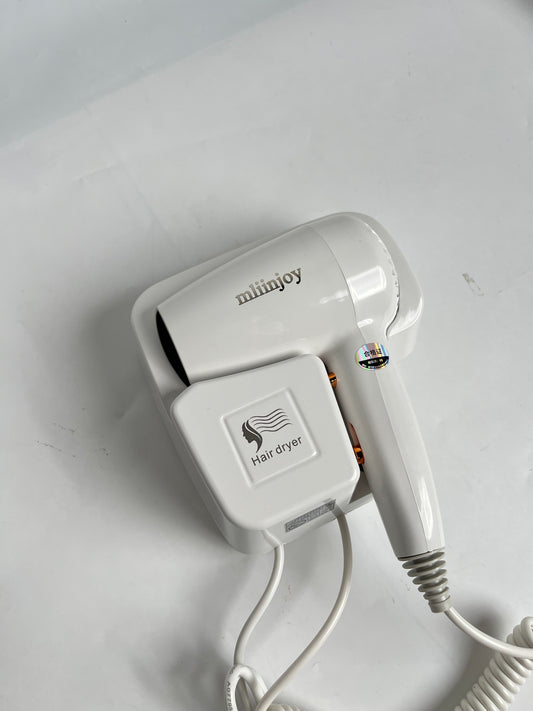 mliinjoy Wall-Mount Hair Dryer – Compact & Safe for Home & Hotel Use