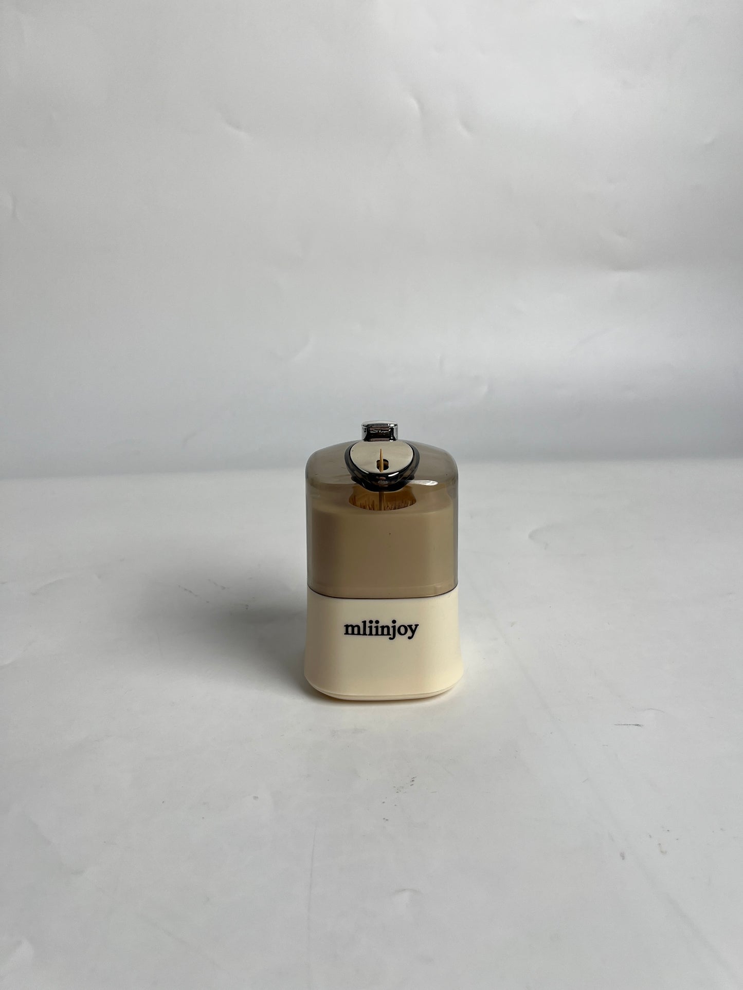mliinjoy Travel Toothpick Case - Compact Beige & Transparent Holder with Metal Clasp, Leak-Proof Portable Toothpick Organizer for Pocket & Bag (Branded Design)