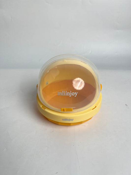 mliinjoy Yellow Pet Dome Cage - Transparent Habitat for Hamsters & Small Birds, Spacious Chew-Proof Design with Clear Observation Dome
