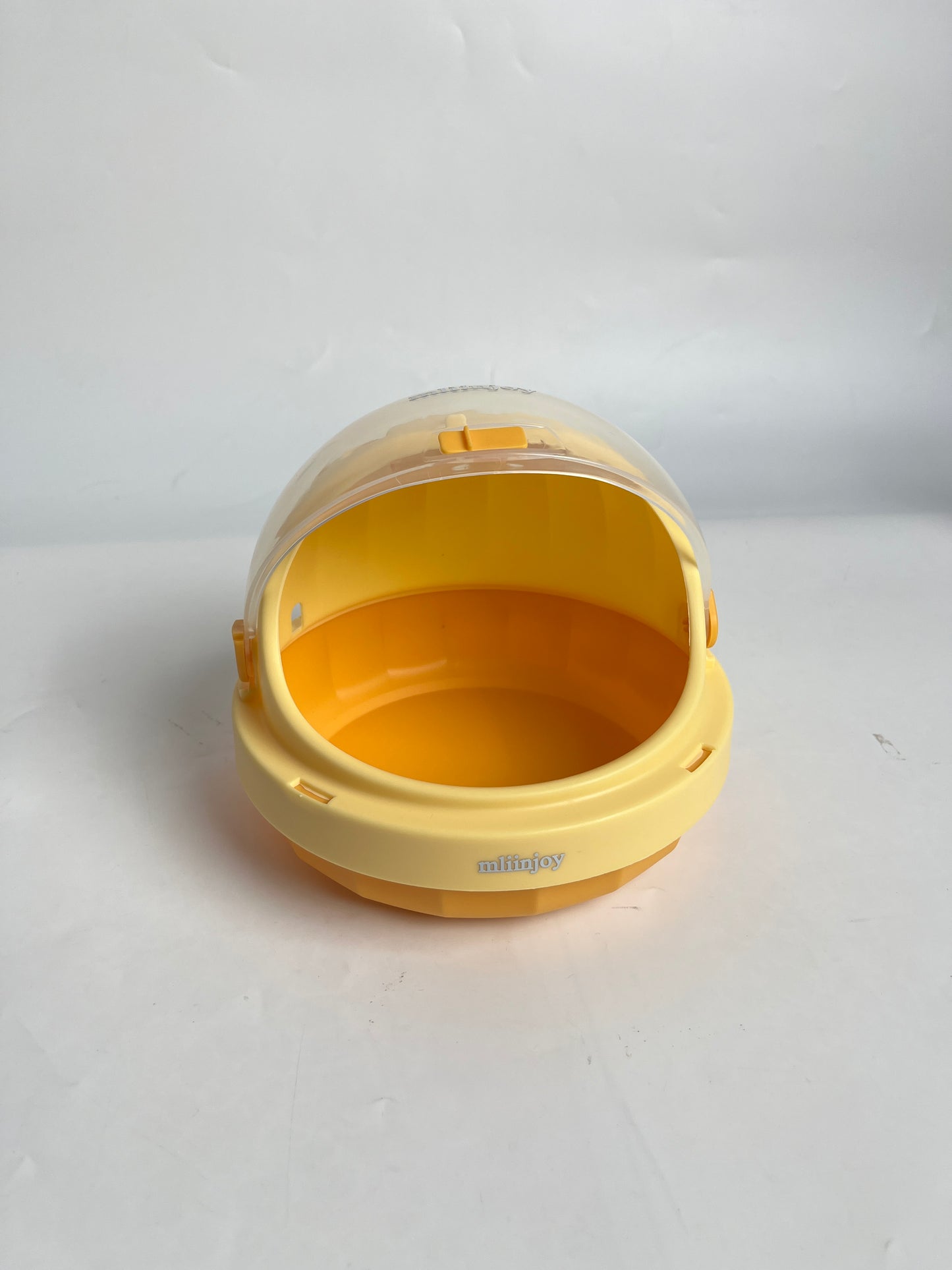 mliinjoy Yellow Pet Dome Cage - Transparent Habitat for Hamsters & Small Birds, Spacious Chew-Proof Design with Clear Observation Dome