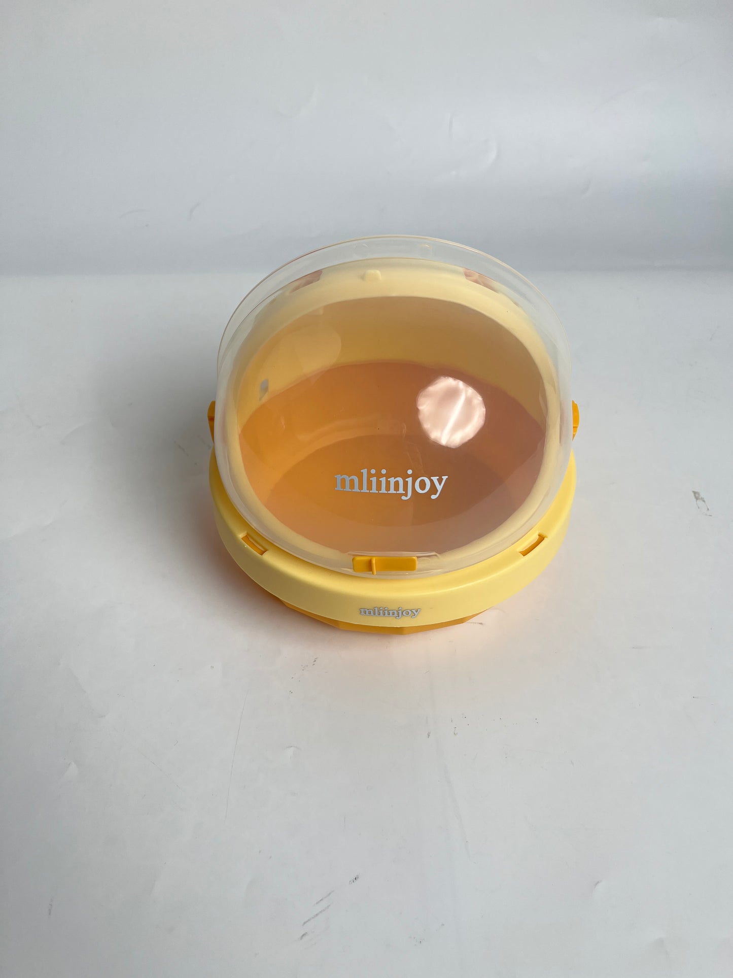 mliinjoy Yellow Pet Dome Cage - Transparent Habitat for Hamsters & Small Birds, Spacious Chew-Proof Design with Clear Observation Dome
