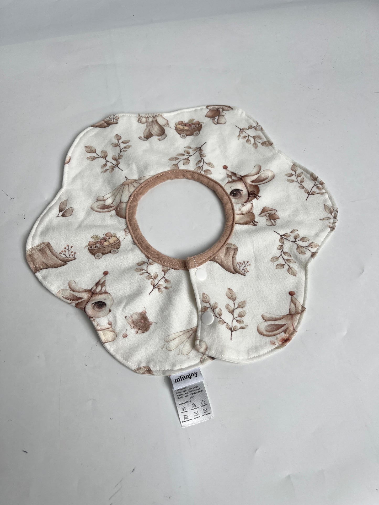mliinjoy Soft Cotton Baby Bib – Reusable Absorbent Drool Bib with Snap Closure