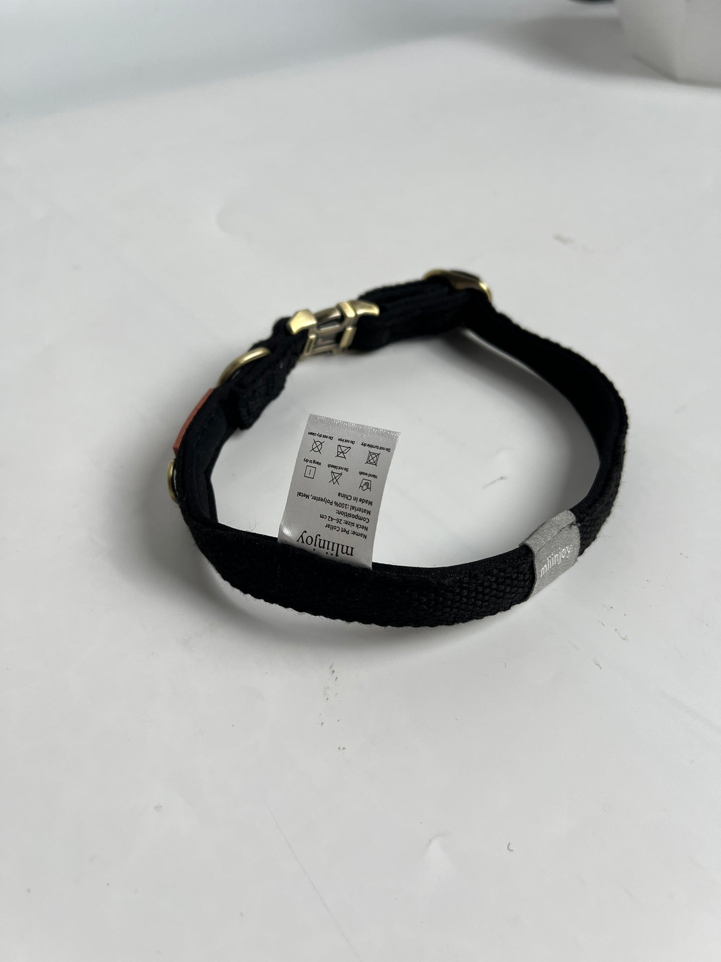 mliinjoy Premium Black Pet Collar with Heavy-Duty Steel Buckle - Adjustable Dog Collar, Comfortable Pet Safety Collar with ID Tag Slot