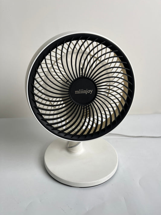 mliinjoy Quiet Oscillating Desk Fan – Compact USB Table Fan with Adjustable Tilt for Home & Office
