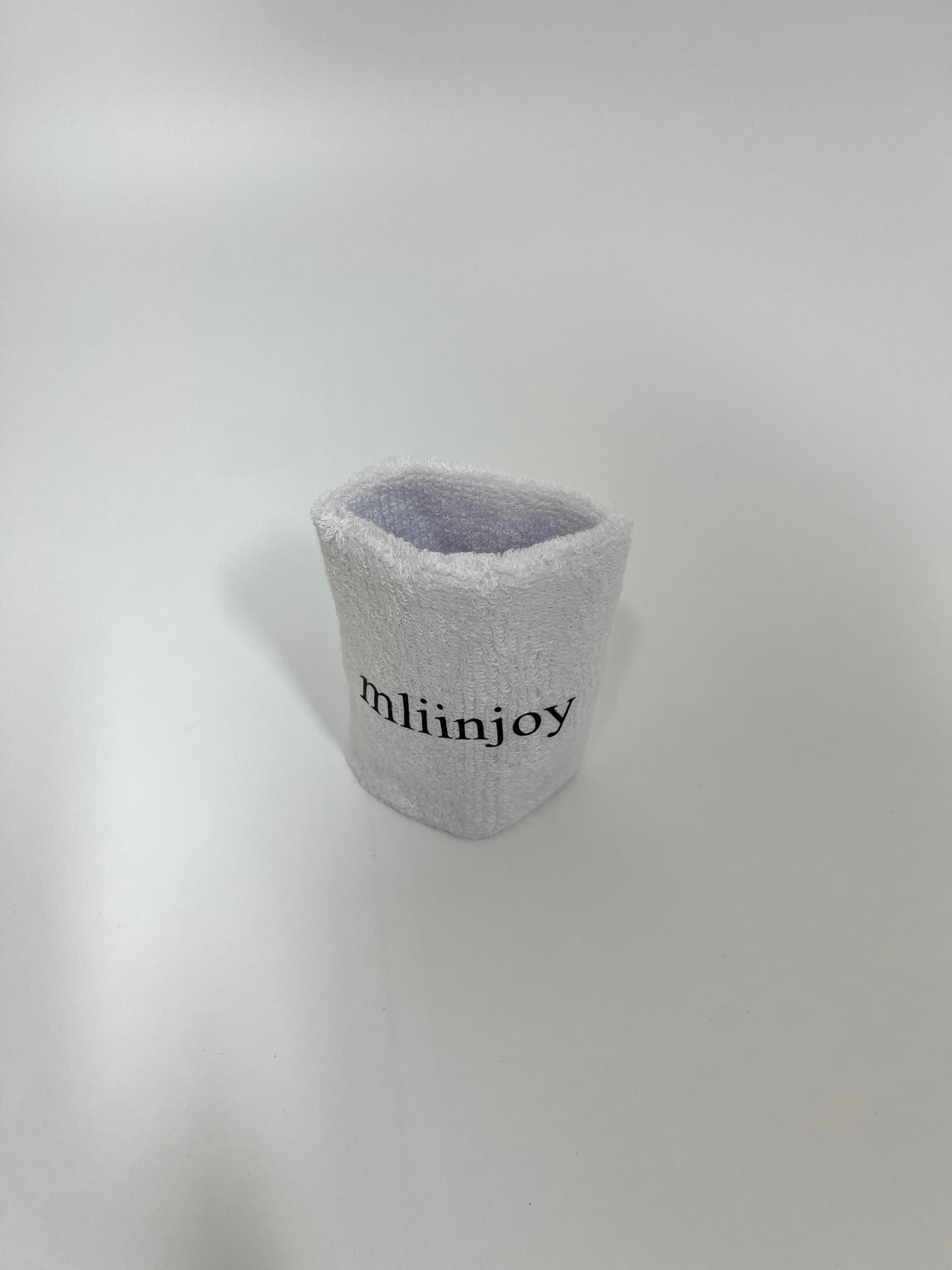 mliinjoy Terry Cloth Sweat Wristband – Soft Stretchy Sports Wrist Band for Gym, Running, and Yoga (White)