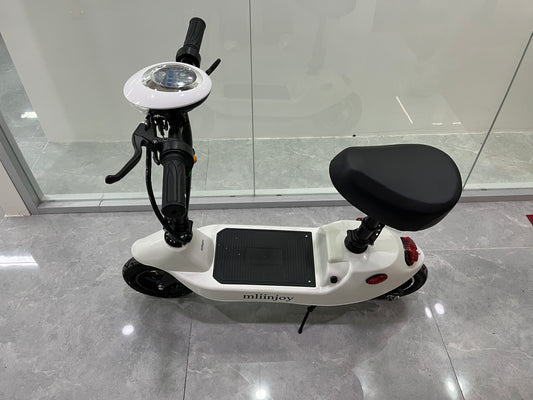 mliinjoy Electric Mobility Scooter – Foldable Seated Ride-On Scooter for Adults with LED Headlight & Rear Brake