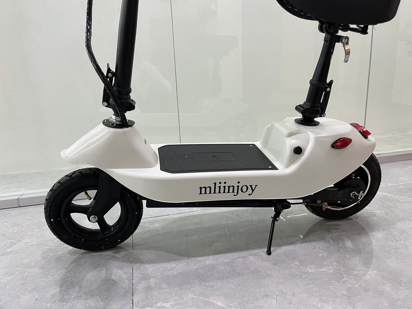 mliinjoy Electric Mobility Scooter – Foldable Seated Ride-On Scooter for Adults with LED Headlight & Rear Brake