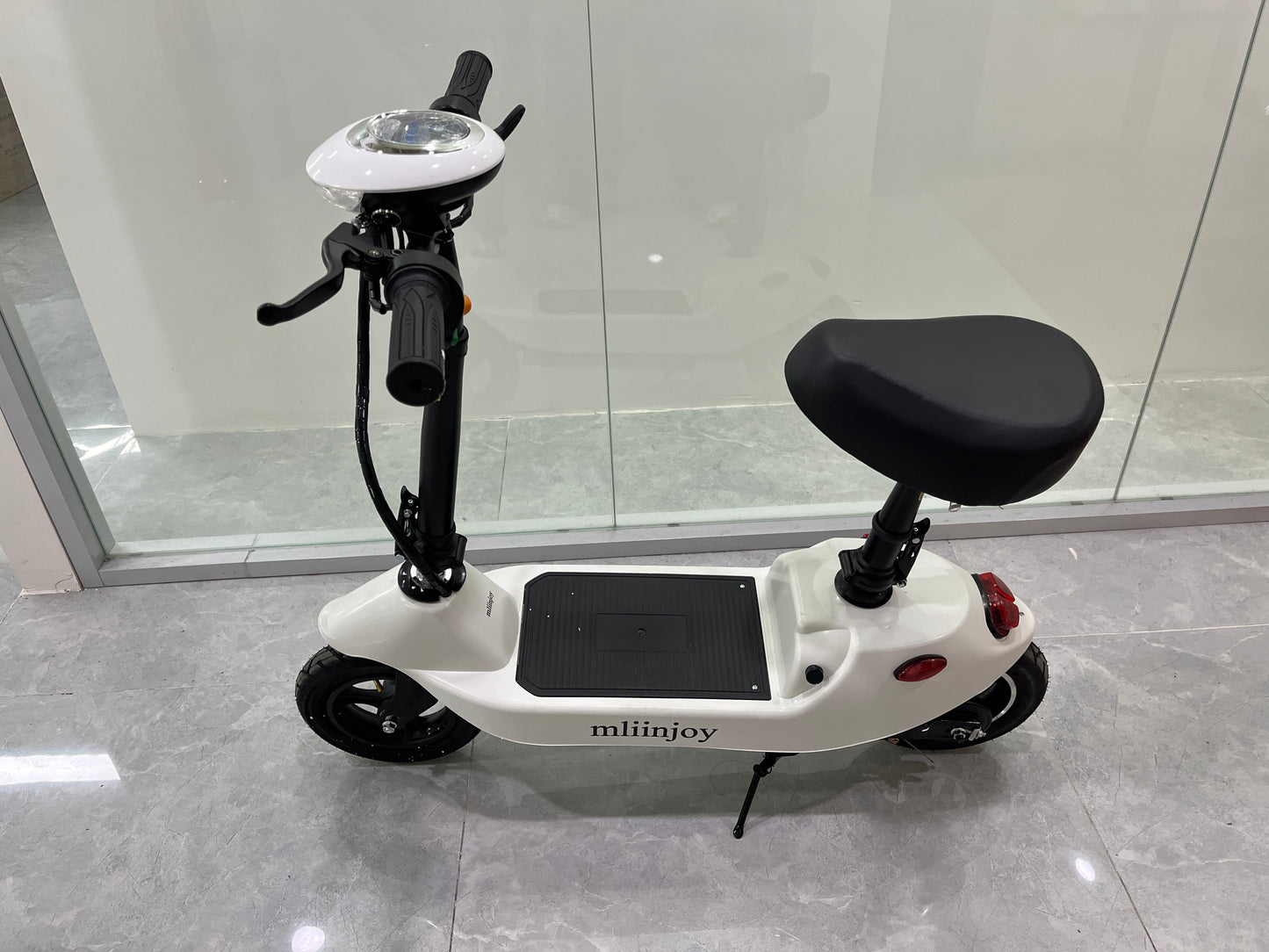 mliinjoy Electric Mobility Scooter – Foldable Seated Ride-On Scooter for Adults with LED Headlight & Rear Brake