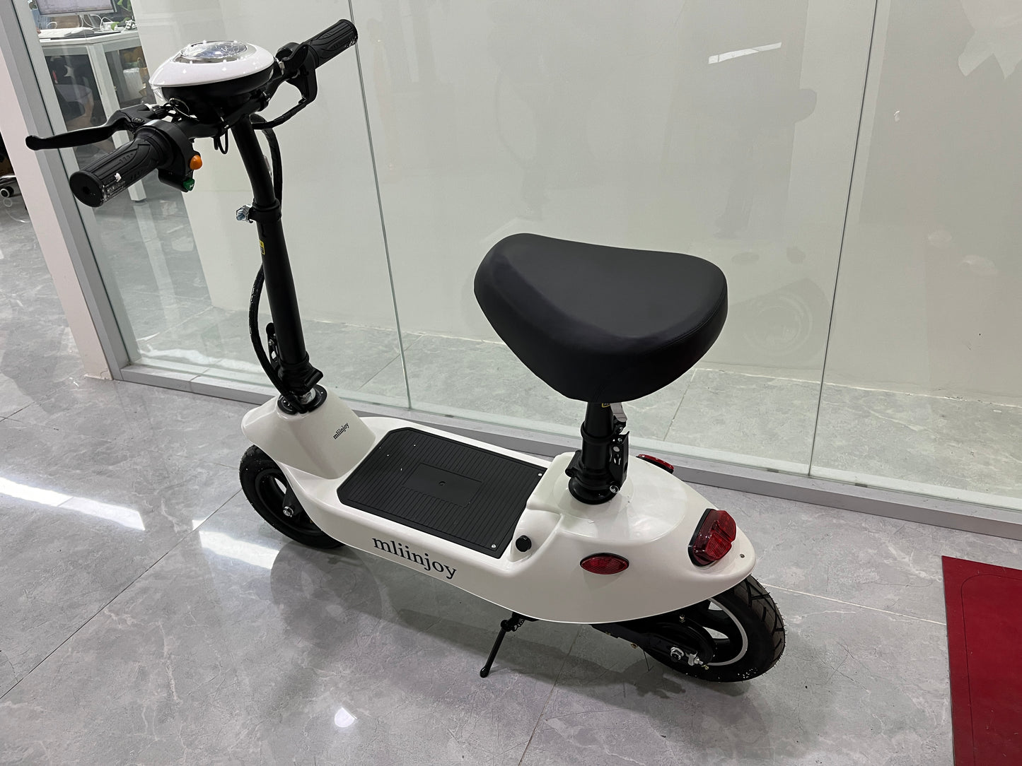 mliinjoy Electric Mobility Scooter – Foldable Seated Ride-On Scooter for Adults with LED Headlight & Rear Brake
