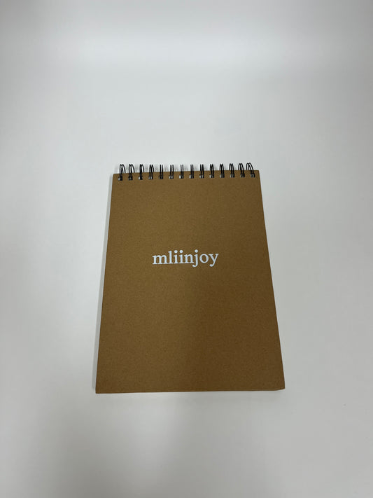 mliinjoy Spiral Kraft Notebook – Blank Drawing & Writing Pad with Eco-Friendly Cover for School, Office, or Art Use