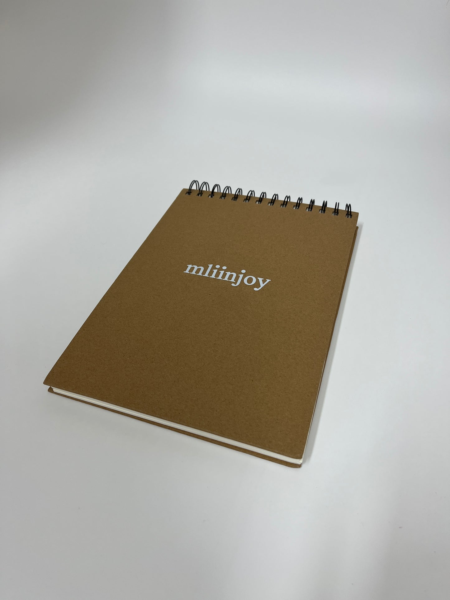 mliinjoy Spiral Kraft Notebook – Blank Drawing & Writing Pad with Eco-Friendly Cover for School, Office, or Art Use