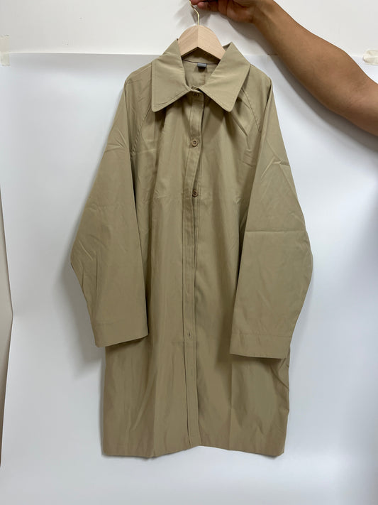 mliinjoy Unisex Lightweight Trench Coat – Minimalist Windbreaker Jacket with Button Front (Khaki)