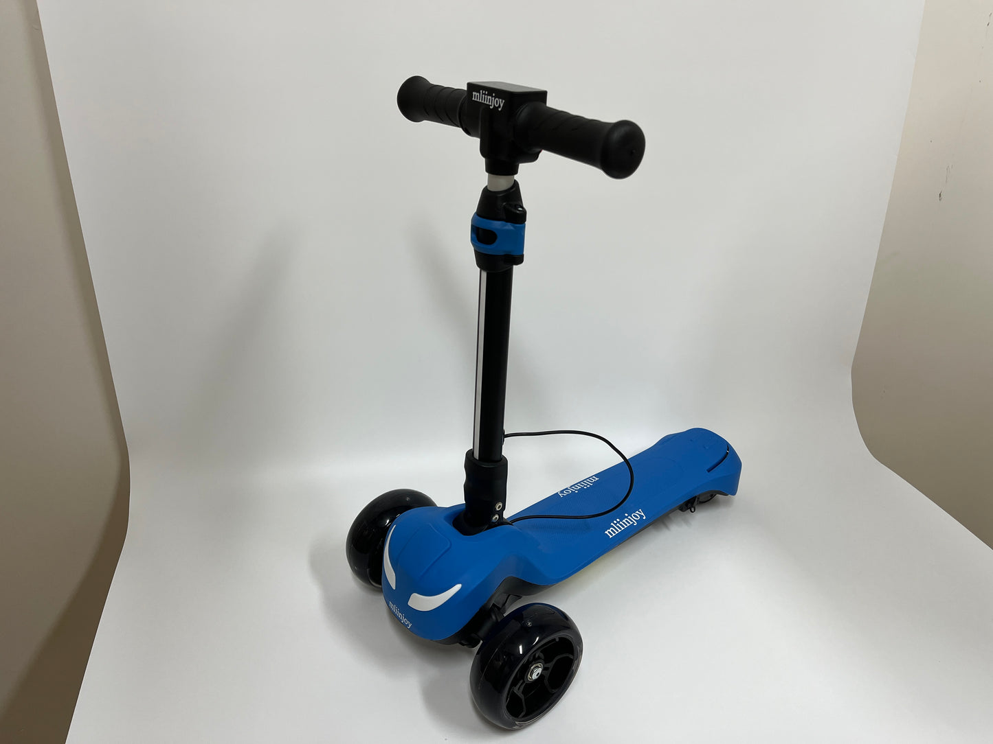 mliinjoy Kids Electric Scooter – 3-Wheel Motorized Ride-On Scooter with Adjustable Handlebar and LED Wheels (Blue)