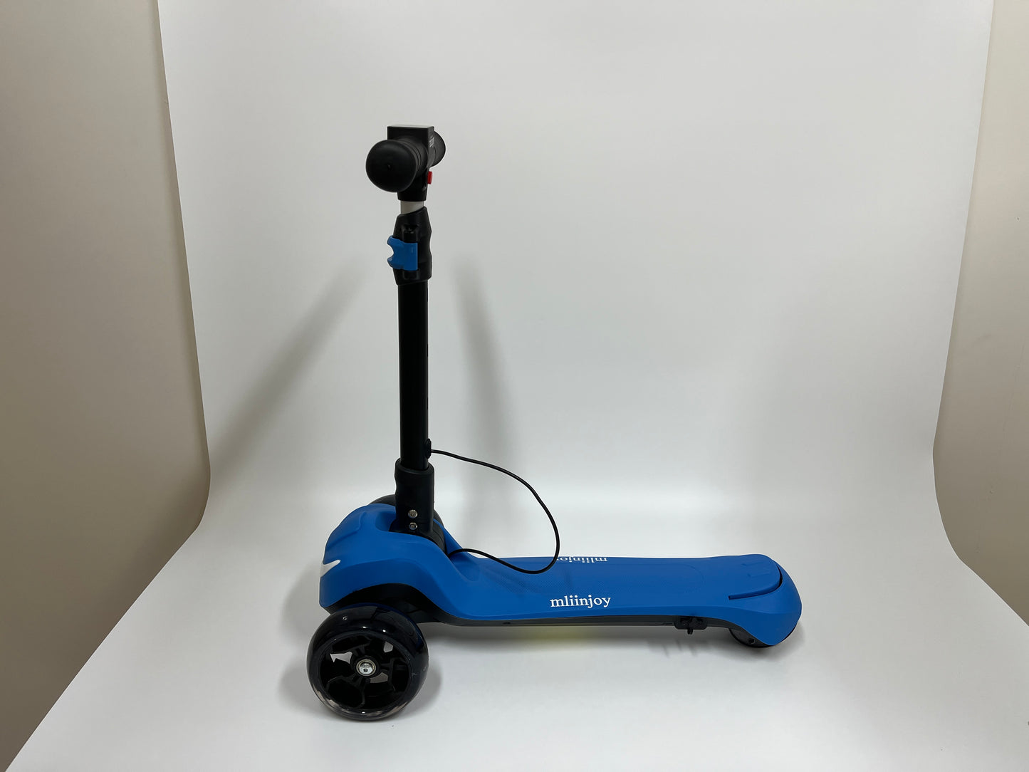mliinjoy Kids Electric Scooter – 3-Wheel Motorized Ride-On Scooter with Adjustable Handlebar and LED Wheels (Blue)