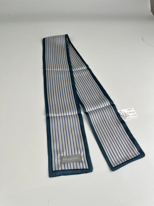 FOO-LON DOG Elegant Stripe Scarf – Lightweight Satin Neck Scarf for Women & Men