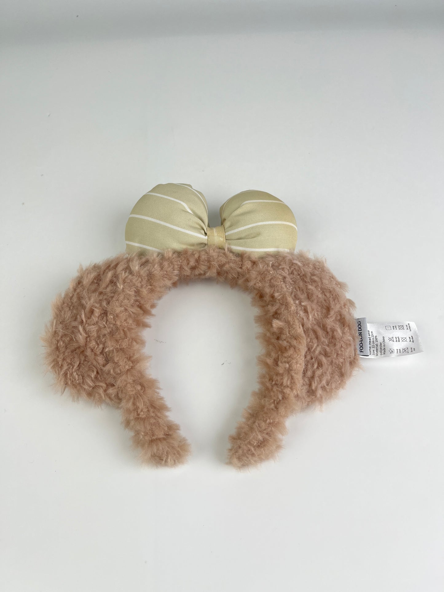 FOO-LON DOG Fluffy Bow Headband – Soft Plush Hairband for Makeup, Skincare & Everyday Wear