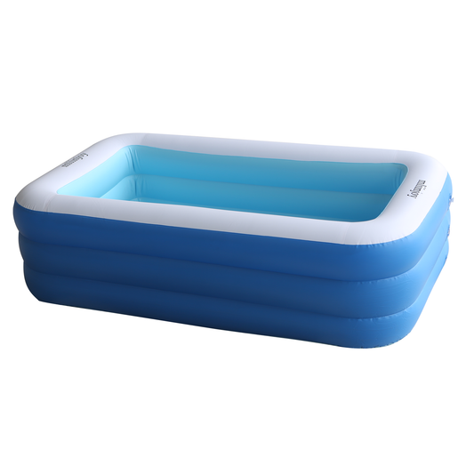 mliinjoy Inflatable Family Pool – Large Rectangular Blow-Up Swimming Pool for Backyard Summer Fun