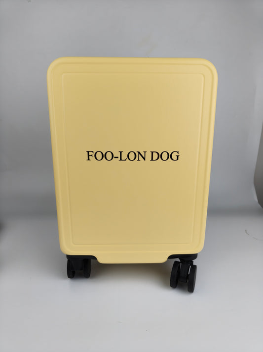 FOO-LON DOG Lightweight Hard Shell Carry-On Suitcase – 360° Spinner Wheels Travel Case for Business & Leisure