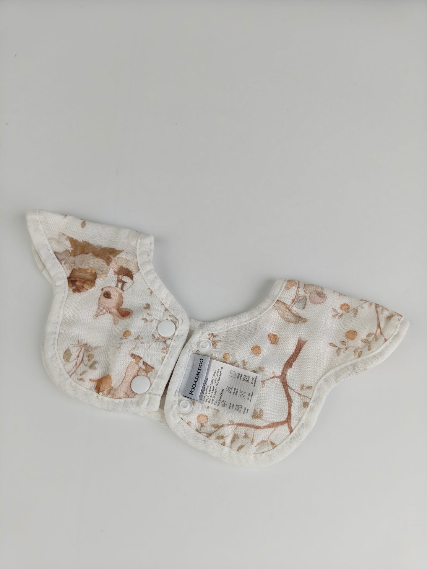 FOO-LON DOG Baby Bandana Bib – Soft Cotton Drool Bib with Woodland Animal Print