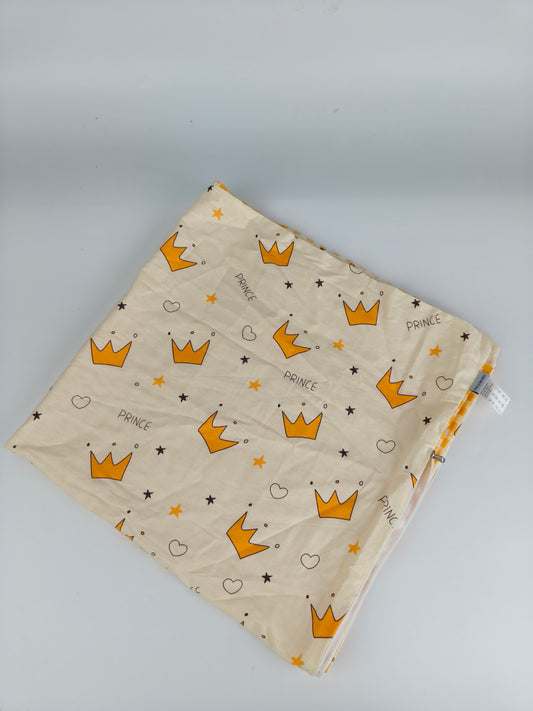 FOO-LON DOG Kids Cotton Quilt Cover – Soft Breathable Bedding with Crown & Star Print