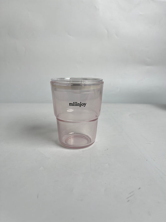 mliinjoy Clear Tumbler Cup with Lid – Reusable Lightweight Plastic Drinking Cup for Home, Office, or Travel