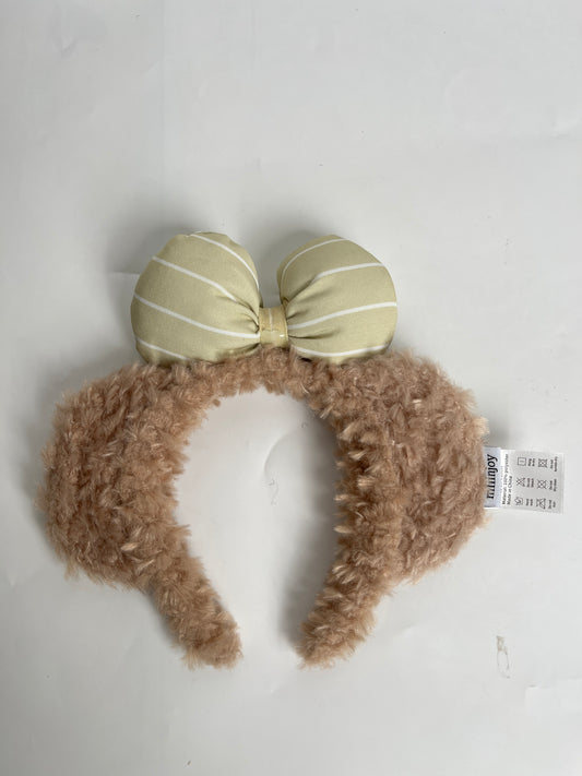 mliinjoy Plush Bow Headband – Soft Fuzzy Hair Accessory for Girls, Makeup, or Costume Wear
