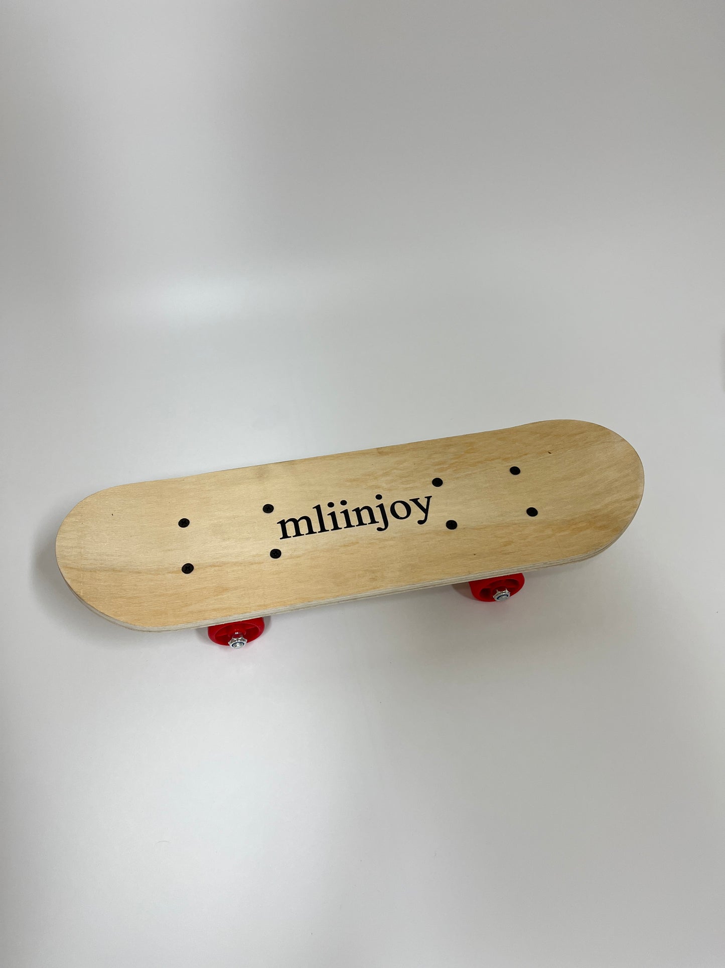 mliinjoy Beginner Mini Skateboard – Wooden Cruiser Board with Red Wheels for Kids and Young Riders