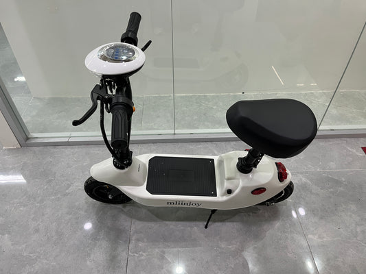 mliinjoy Electric Mobility Scooter – Foldable Seated Ride-On Scooter for Adults with LED Headlight & Rear Brake