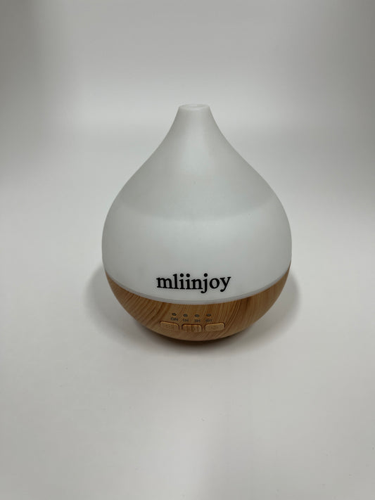 mliinjoy Essential Oil Diffuser – 300ml Ultrasonic Aromatherapy Diffuser with Timer, LED Light & Wood Grain Base