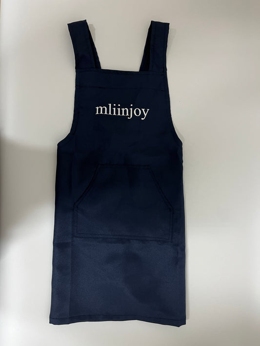 mliinjoy Classic Kitchen Apron with Front Pocket – Adjustable Cooking and Craft Apron (Navy Blue)