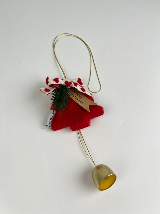FOO-LON DOG Christmas Tree Ornament – Festive Hanging Decoration with Bow & Bell