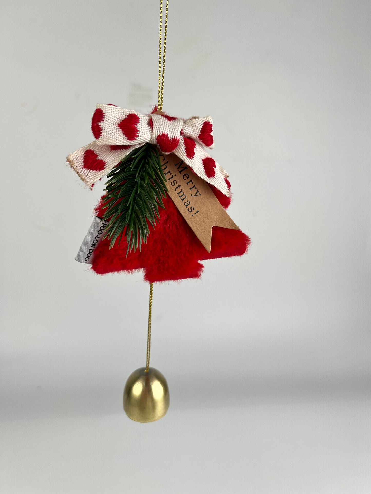 FOO-LON DOG Christmas Tree Ornament – Festive Hanging Decoration with Bow & Bell