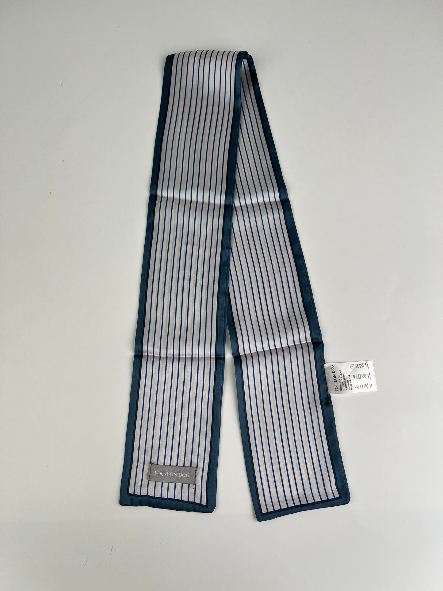 FOO-LON DOG Elegant Stripe Scarf – Lightweight Satin Neck Scarf for Women & Men